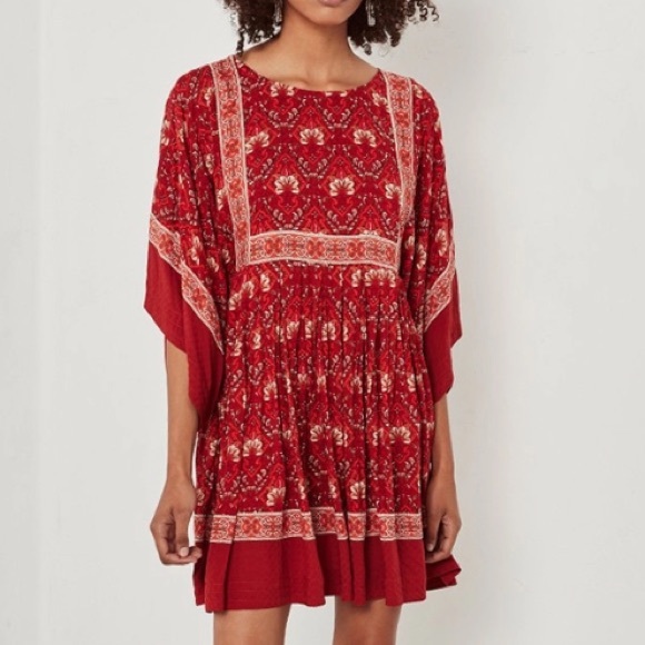 Jewel Tunic DRESS Copper Red Kimono Sleeve NEW - Picture 3 of 7